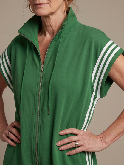 Women's Relaxed Fit Zip-Up Track Jumpsuit | Sleeveless