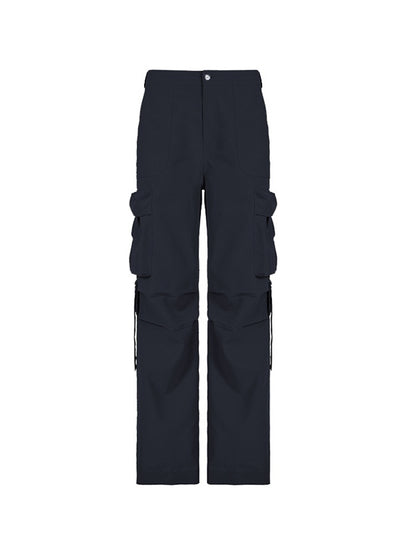 Hip Pop Low Rise Side Cargo Pants with Zipper