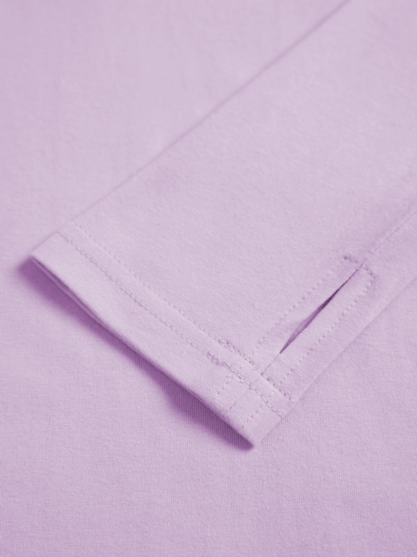 Purple Grunge Long Sleeve Tee with Graphic Print
