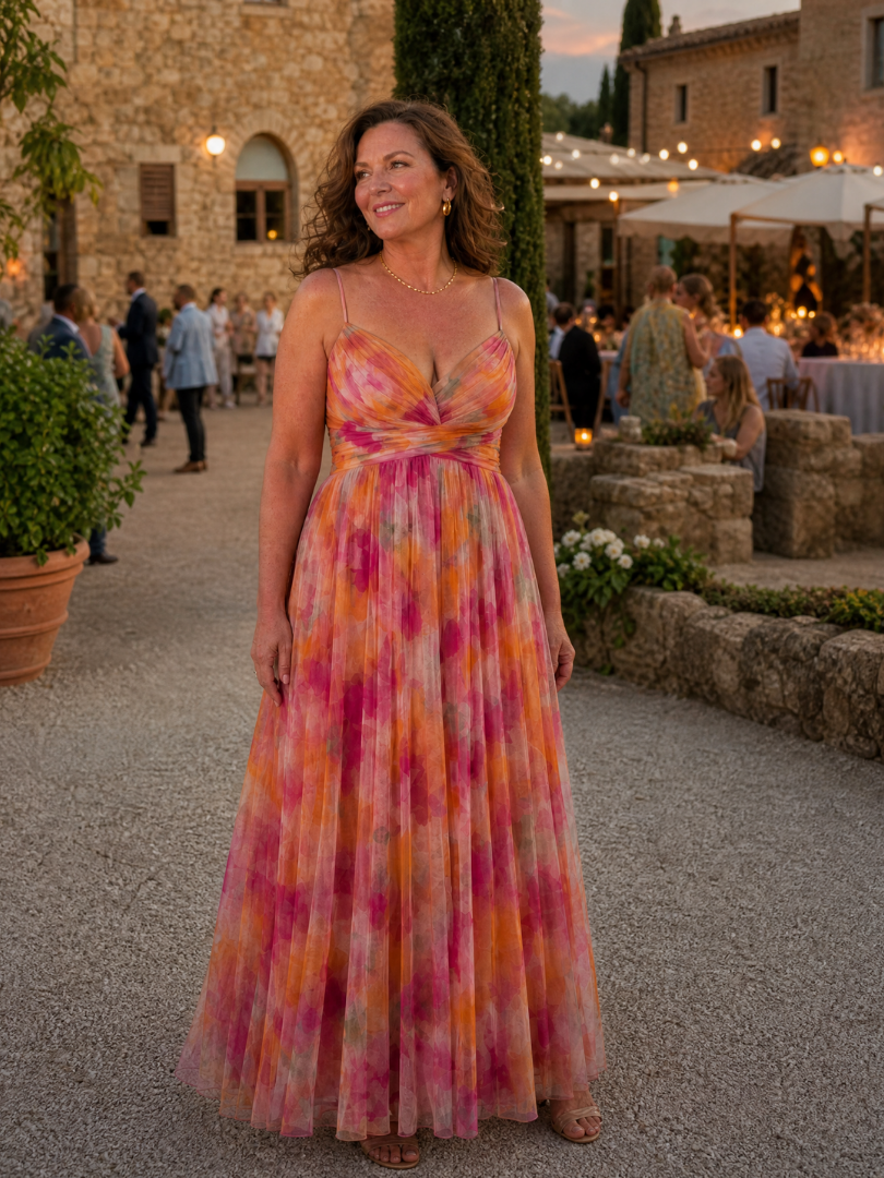 Women's Summer Wedding Guest Pleated Dress | Maxi