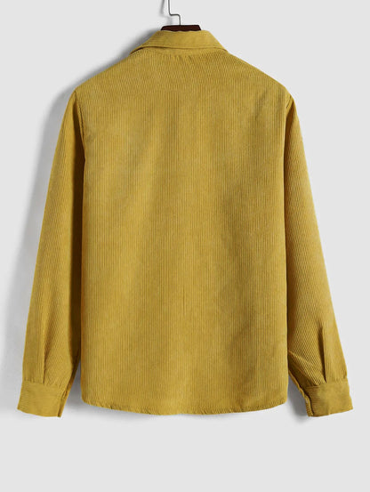 Men's Long Sleeve Half-Button Polo Shirt | with Chest Pocket
