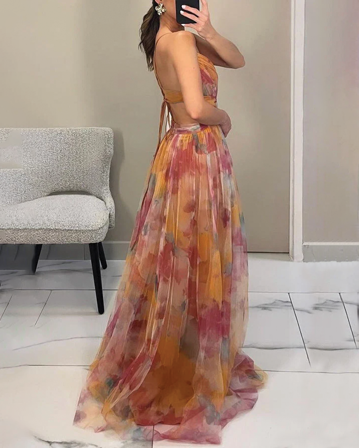 Women's Wedding Guest Dress with Spaghetti Straps | Maxi