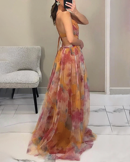 Women's Wedding Guest Dress with Spaghetti Straps | Maxi