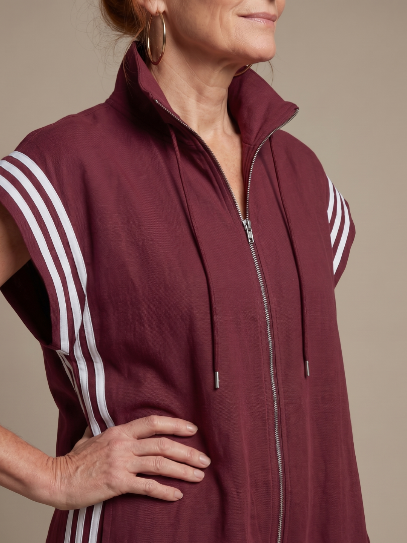 Women's Relaxed Fit Zip-Up Track Jumpsuit | Sleeveless