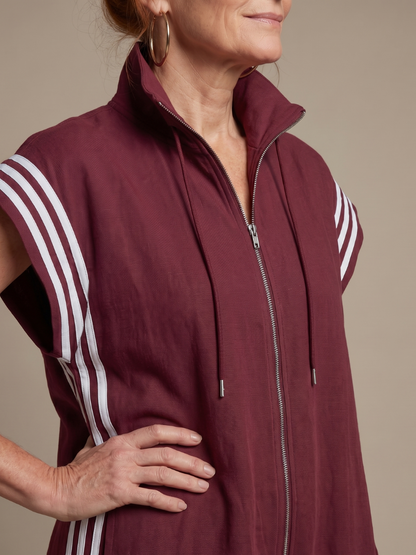 Women's Relaxed Fit Zip-Up Track Jumpsuit | Sleeveless