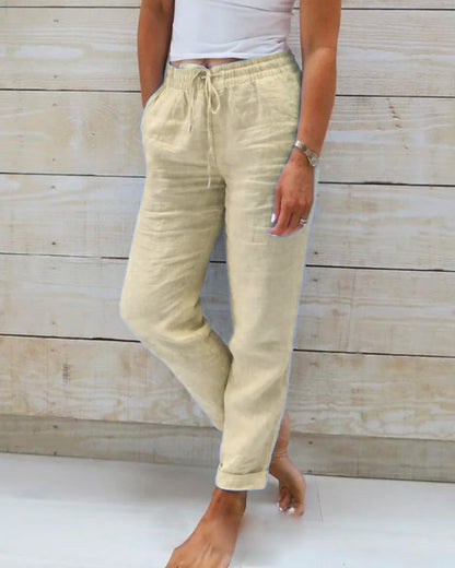 Women's Summer Casual Linen Pants | with Drawstring