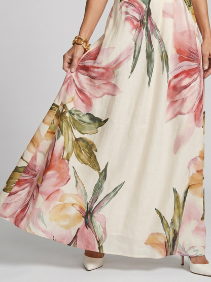 Women's Floral Print Wedding Guest Dress | Maxi