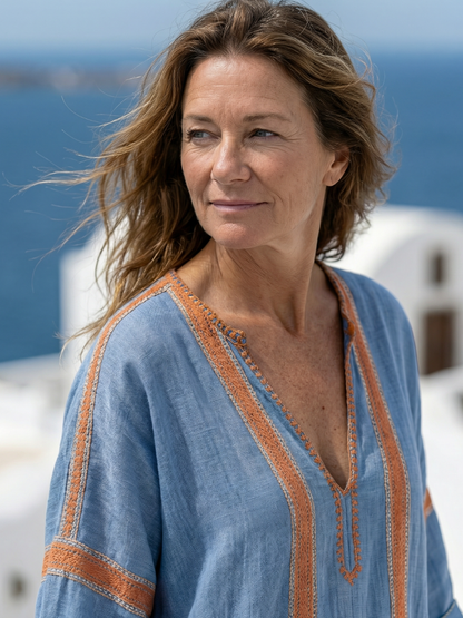 Women's Boho Kaftan Maxi Dress | V-Neck
