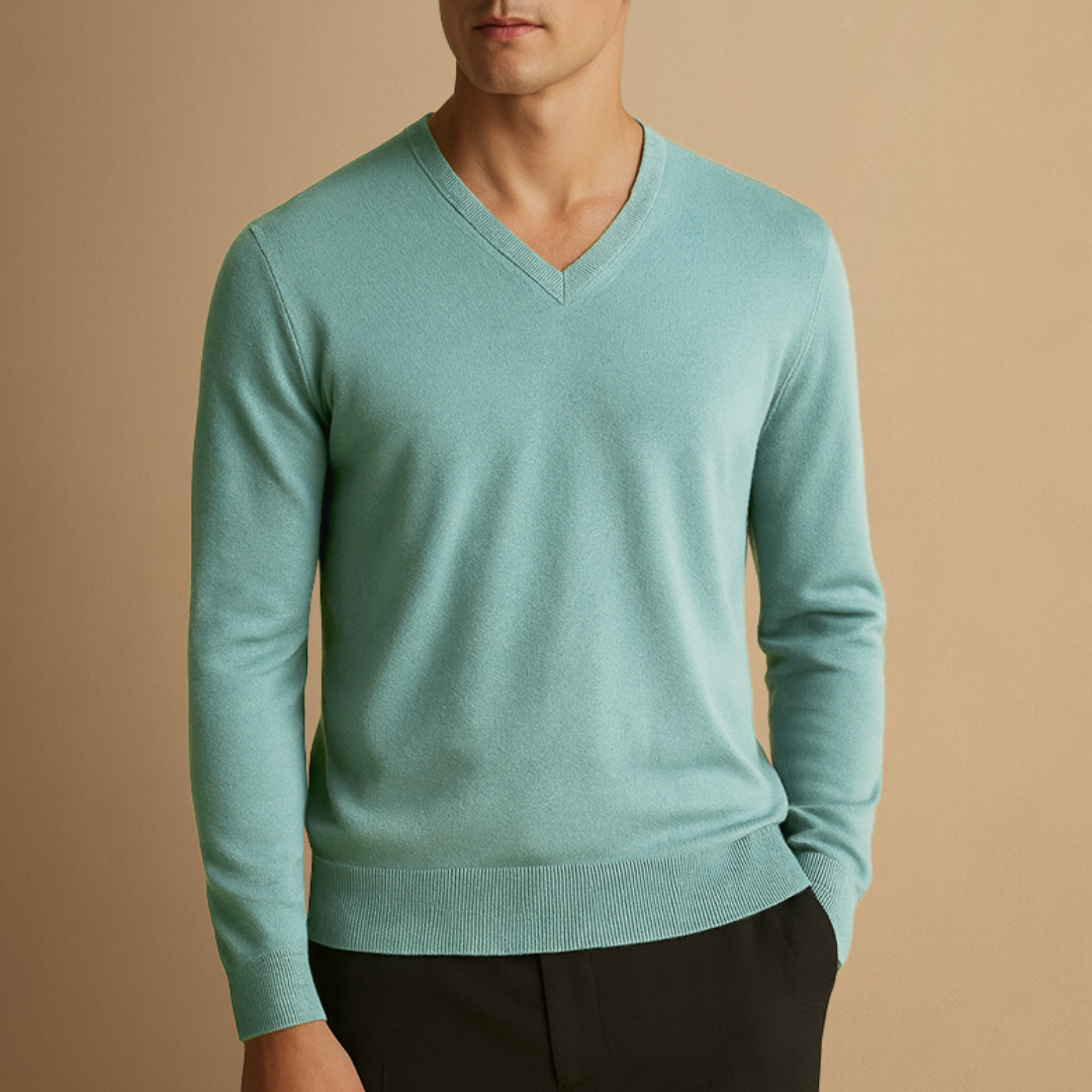 Men's V-Neck Jumper | Knitting