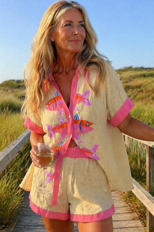 Women's Summer Two-Piece Matching Set | Shirt and Shorts