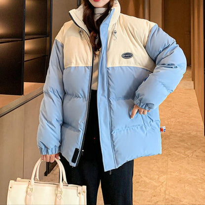 Puffer Jacket with High Collar for Women - Liberata