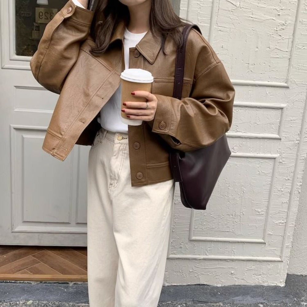 Veste oversize en similicuir pour femme - Selvaggia