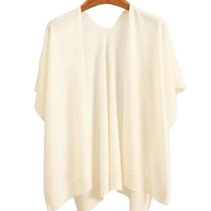 Effen gebreide sjaal met knoop voor dames - Michela