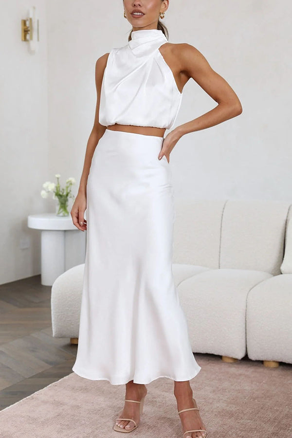 Women’s Halter Neck Wedding Guest Dress | Maxi