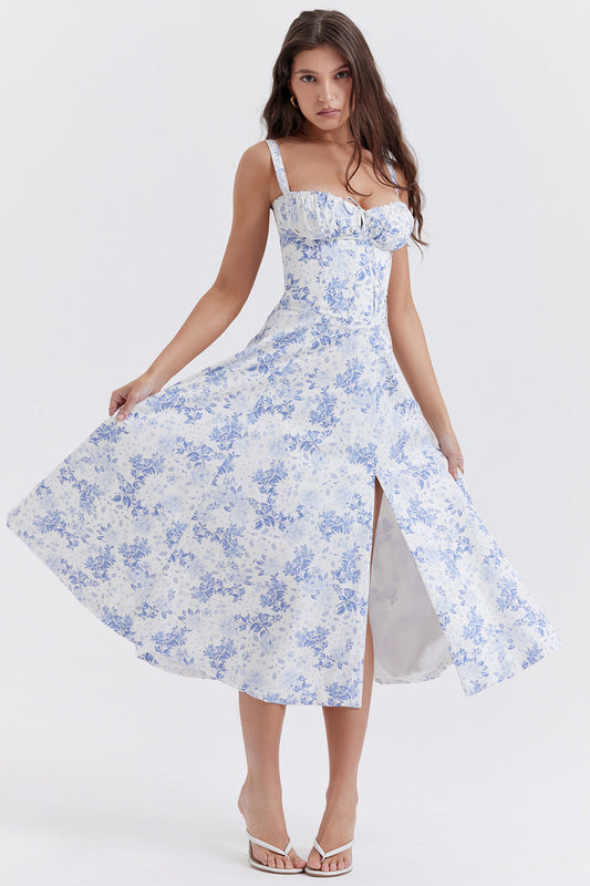 Women's Floral Print Sleeveless Summer Dress | Midi