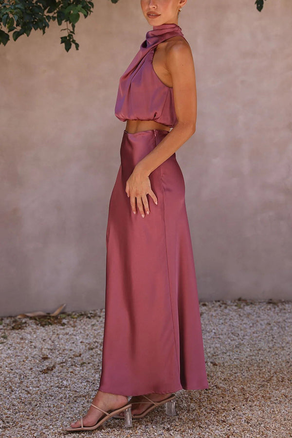 Women’s Halter Neck Wedding Guest Dress | Maxi