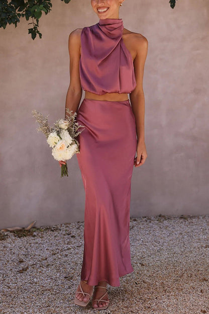 Women’s Halter Neck Wedding Guest Dress | Maxi