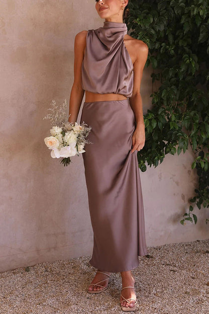 Women’s Halter Neck Wedding Guest Dress | Maxi