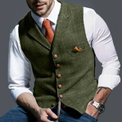 Men's Slim Fit Plaid Suit Vest | Formal Waistcoat