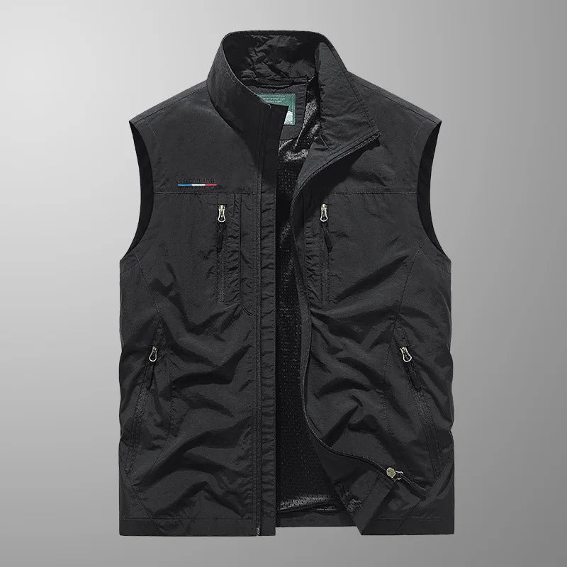 Men's Outdoor Cargo Vest | with Zipper Pockets