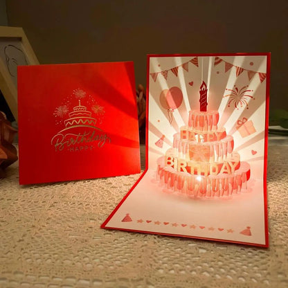Handcrafted 3D Pop-up Birthday Card with LED Light and Music