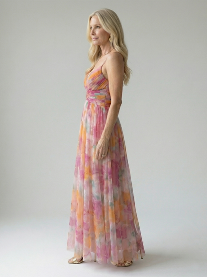 Women's Summer Wedding Guest Pleated Dress | Maxi