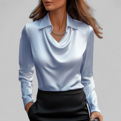 Women’s Waterfall Neck Blouse | Long Sleeves