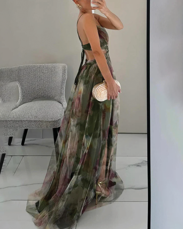 Women's Wedding Guest Dress with Spaghetti Straps | Maxi