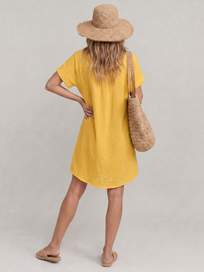 Women's Button-Down Shirt Dress | with Pockets
