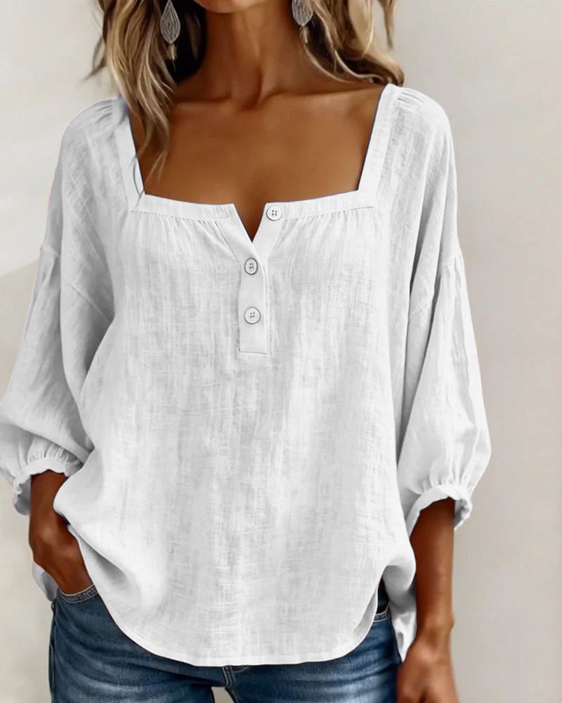 Women's Casual Square Neck Blouse | Relaxed Fit