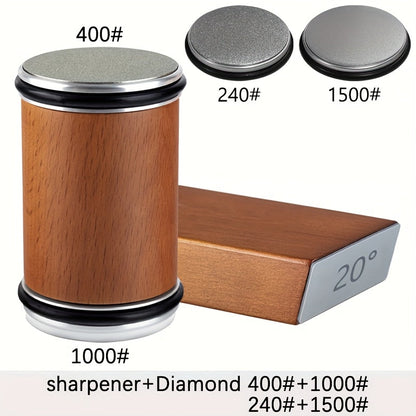 Dual Angle Sharpening Stone Set | Diamond Stone with Magnetic Holder | 15° & 20° Sharpening Angles | Suitable for Wood & Metal