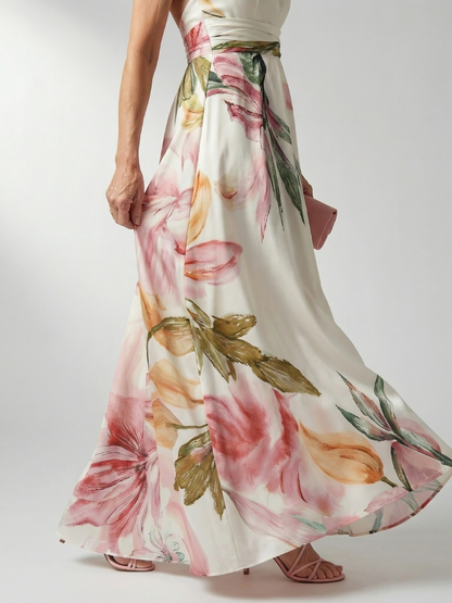 Women's One-Shoulder Floral Wedding Guest Dress | Maxi