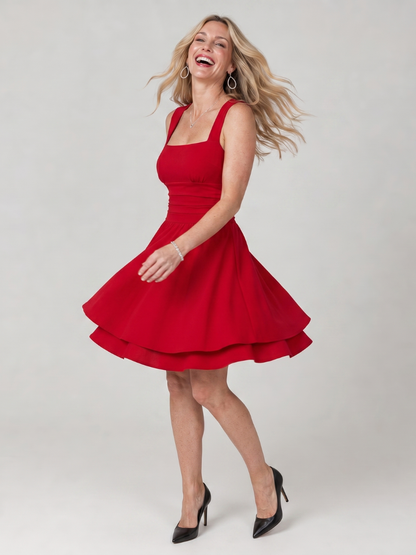 Women's Square Neck Cocktail Dress | Mini