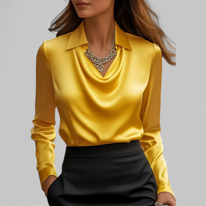 Women’s Waterfall Neck Blouse | Long Sleeves
