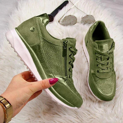 Women's Fashion Platform Sneakers | Lace-up and Zipper