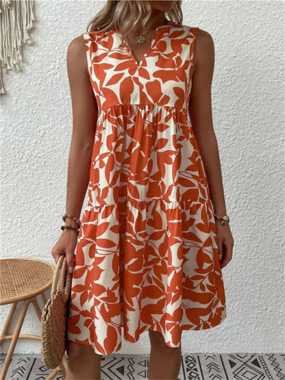 Women's Floral V-Neck Summer Dress | Sleeveless