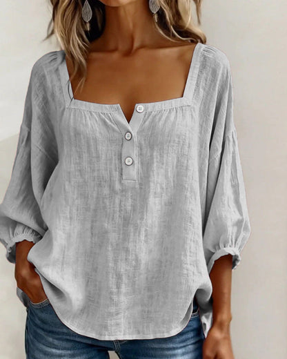 Women's Casual Square Neck Blouse | Relaxed Fit