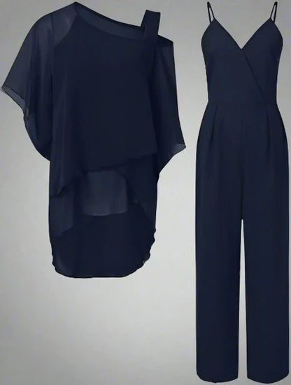 Women's Stylish Jumpsuit with Asymmetrical Top | Set