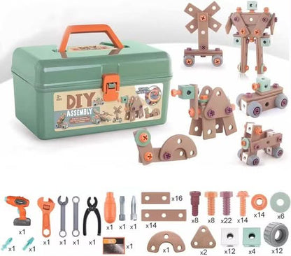 100-Piece Tool Set for Creative Kids Aged 3 and Up