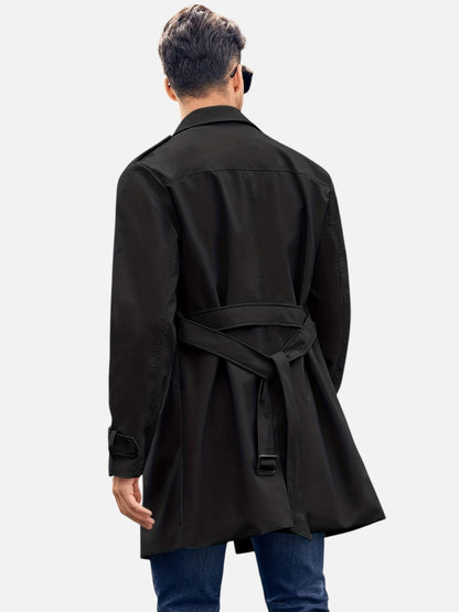 Men's Classic Double-Breasted Trench Coat | Mid-Length