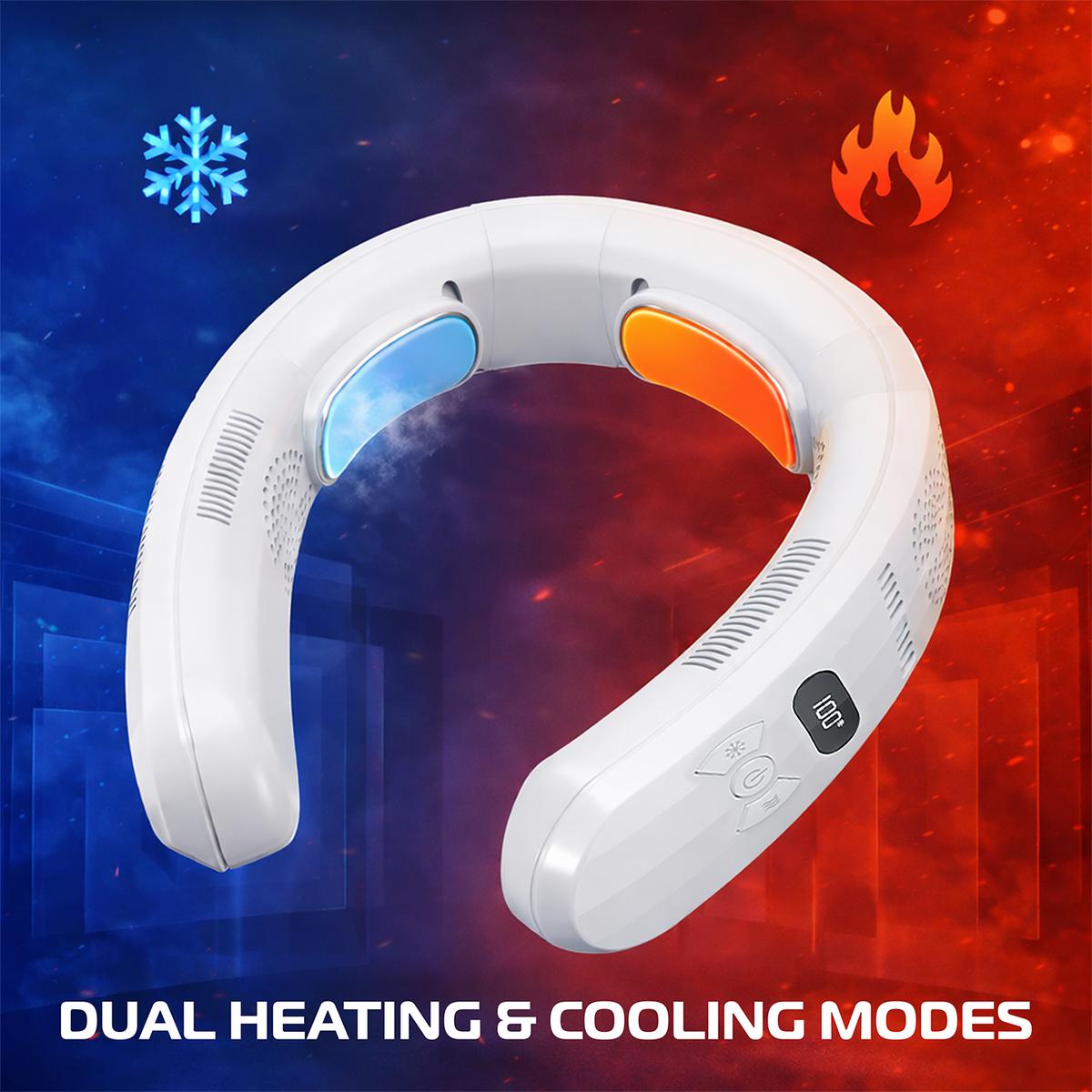 3 Zone Neck Cooler and Heater, All-Weather Wearable Neck Fan