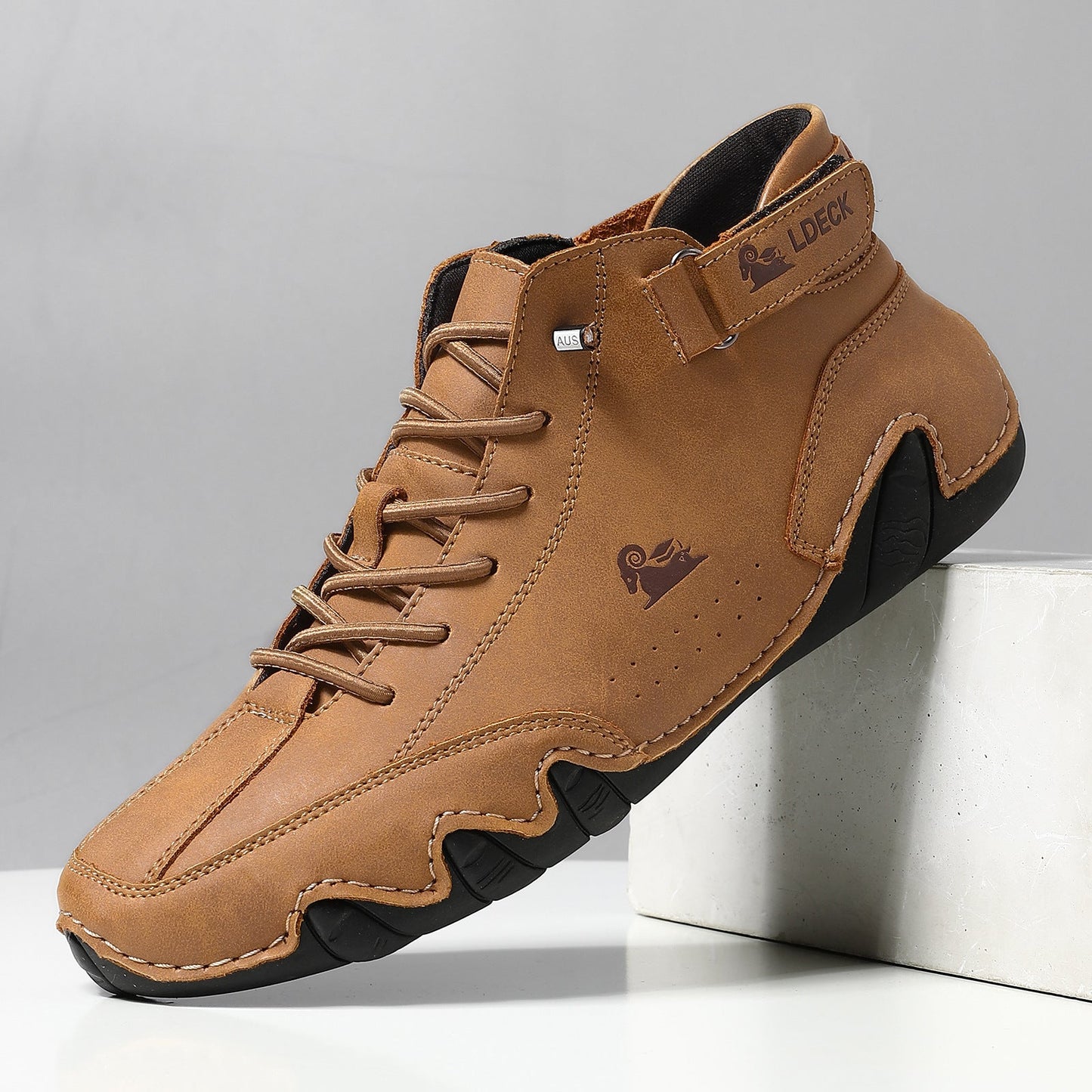 Men's High-Top Barefoot Shoes | Lace and Velcro Closure