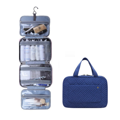 Compact Water-Resistant Travel Cosmetic Organizer | Features 4 Compartments & 360° Hook | Suitable for Men & Women