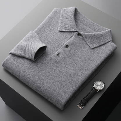 Men's Wool Sweater | Polo Collar