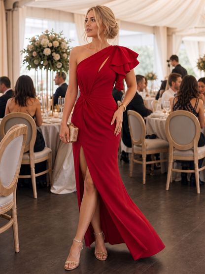 Women's Asymmetrical Wedding Guest Dress | Maxi