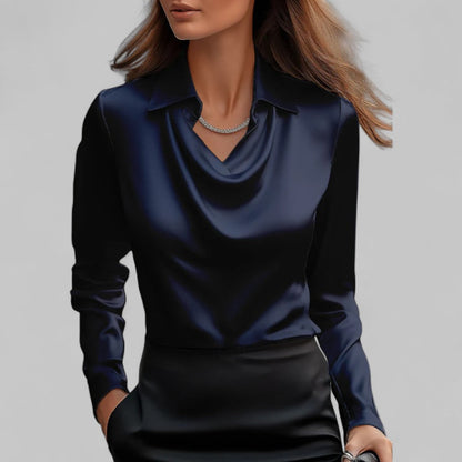 Women’s Waterfall Neck Blouse | Long Sleeves