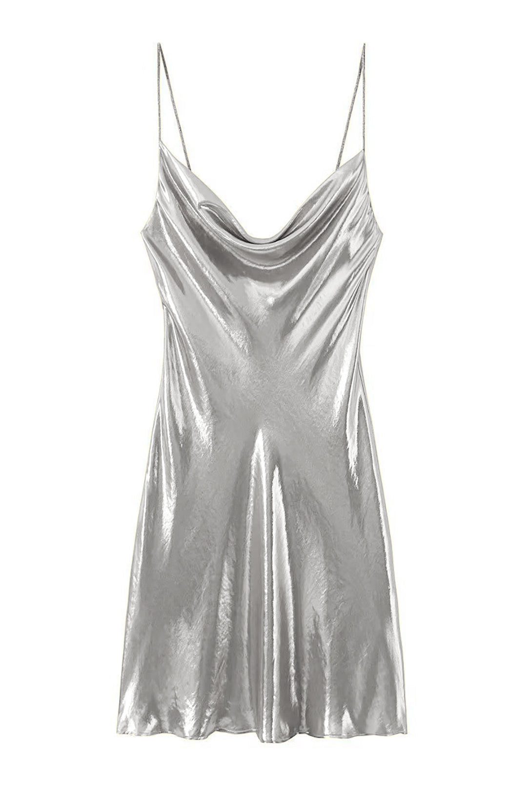 metallic cowl neck mini dress Windsor Metallic Cowl Neck Mini Dress