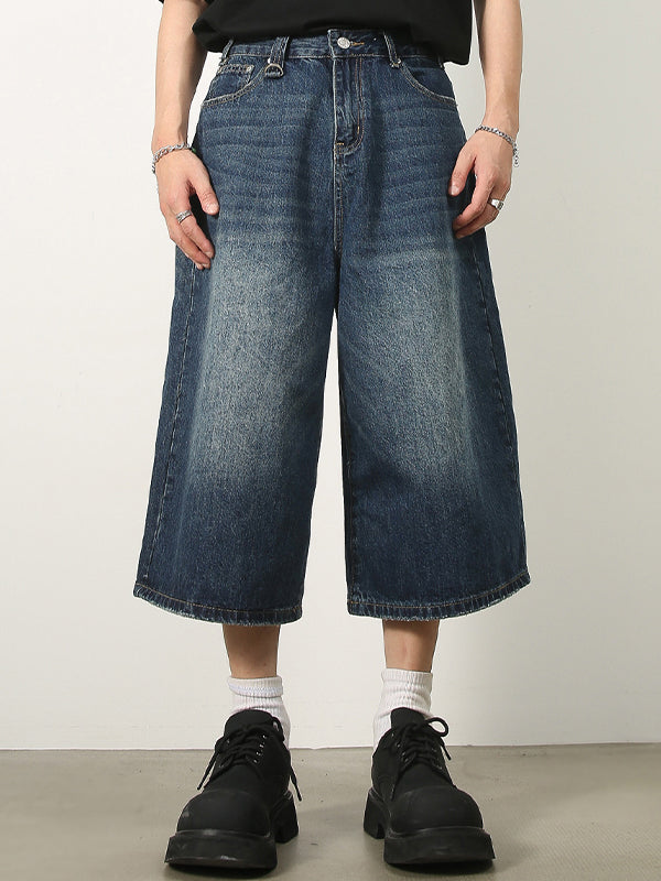 Vintage Oversized Cropped Distressed Baggy Jeans