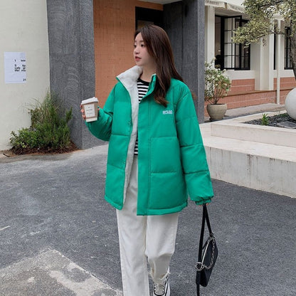 Omkeerbare gewatteerde jas met twee kanten voor dames - Milena