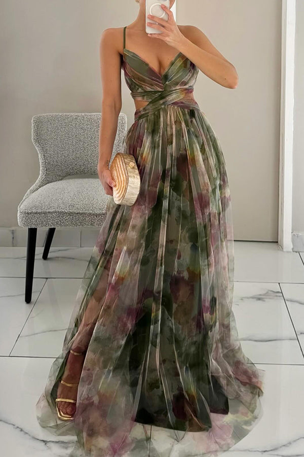 Women's Wedding Guest Dress with Spaghetti Straps | Maxi